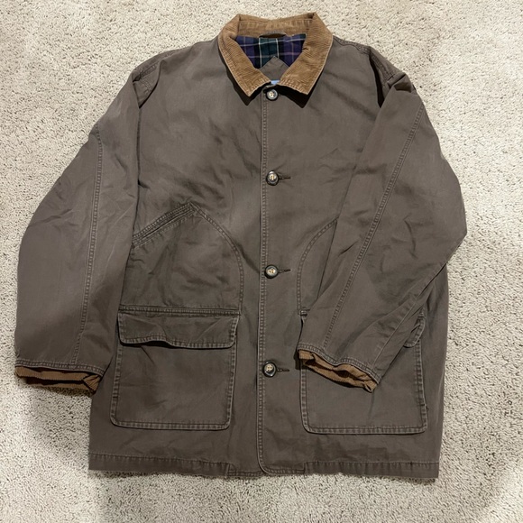 Northeast Terrain Company Brown Canvas Workwear Jacket Flannel Lined size L - Picture 1 of 5